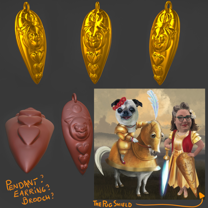 A Glance At Jewelry Design: The Pug Shield Pendant